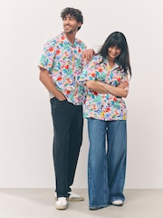 Little Bird by Jools Oliver White Adult Rainbow Safari 100% Cotton Shirt - Image 4 of 6