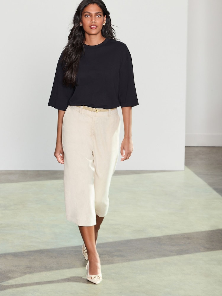 Schwarz - Relaxed Boxy Elbow Length Crew Neck T-Shirt - Bild 2 von 8 Schwarz - Relaxed Boxy Elbow Length Crew Neck T-Shirt - Bild 2 von 8