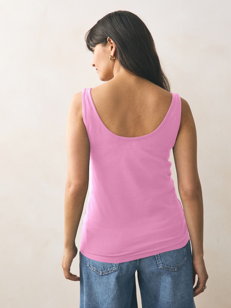 Blue/Pink/Sage/Oatmeal/Black Thick Strap Vests 5 Pack - Image 2 of 6 Blue/Pink/Sage/Oatmeal/Black Thick Strap Vests 5 Pack - Image 2 of 6