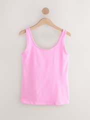 Blue/Pink/Sage/Oatmeal/Black Thick Strap Vests 5 Pack - Image 4 of 6