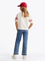 Tommy Hilfiger White 100% Cotton Varsity Colourblock T-Shirt - Image 3 of 5