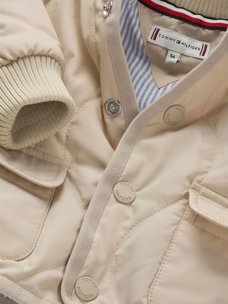 Tommy Hilfiger Cream Quilted Jacket - Image 4 of 4
