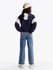Tommy Hilfiger Blue Varsity Colorblock 100% Cotton Hoodie - Image 2 of 6