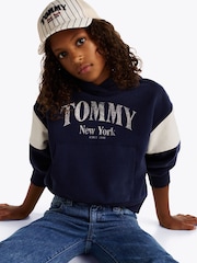 Tommy Hilfiger Blue Varsity Colorblock 100% Cotton Hoodie - Image 3 of 6