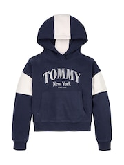 Tommy Hilfiger Blue Varsity Colorblock 100% Cotton Hoodie - Image 5 of 6