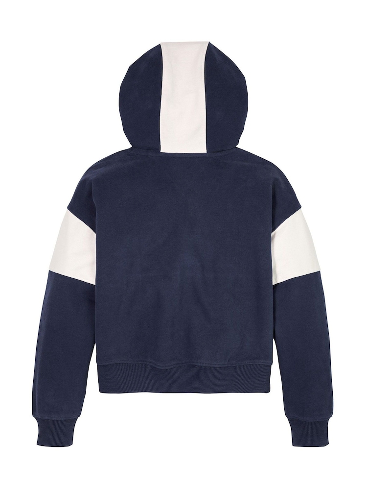 Tommy Hilfiger Blue Varsity Colorblock 100% Cotton Hoodie - Image 6 of 6