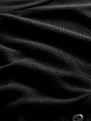 Black Soft Touch Ribbed Long Sleeve Button Through Cardigan with Containing TENCEL™ Lyocell - Image 9 of 9