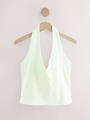 Chocolate/Blue/Lemon Halter Neck Vest Tops 3 Pack - Image 10 of 12