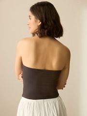 Chocolate/Blue/Lemon Halter Neck Vest Tops 3 Pack - Image 3 of 12