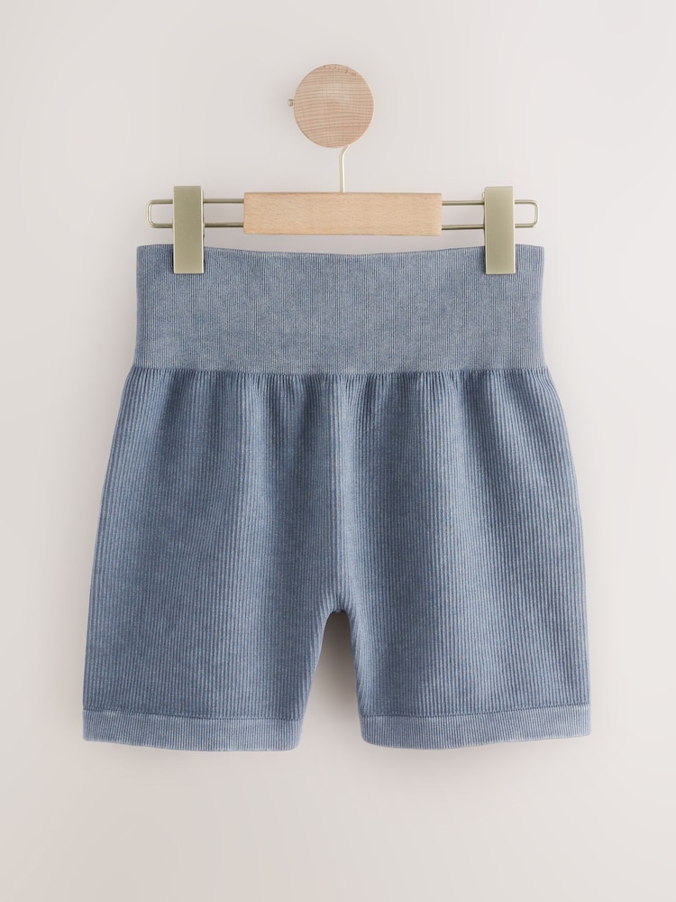 High Waisted Target Ribbed Biker Shorts Buy Indigo Blue High Waist