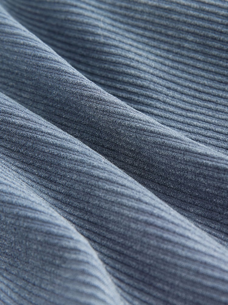 Indigo Blue High Waist Ribbed Cycling Shorts - Image 9 of 9 Indigo Blue High Waist Ribbed Cycling Shorts - Image 9 of 9