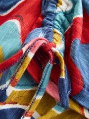 Rainbow Swirl Print Ruched Tie Detail 100% Cotton Boobtube Top - Image 2 of 3