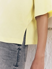 Azul/Amarelo Limão/Neutro - Camisetas 100de algodão com gola redonda na altura do cotovelo, pacote 3 - Imagem 7 de 10