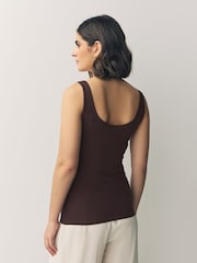 Chocolate Brown Thick Strap Vest - Image 2 of 6