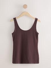 Chocolate Brown Thick Strap Vest - Image 4 of 6