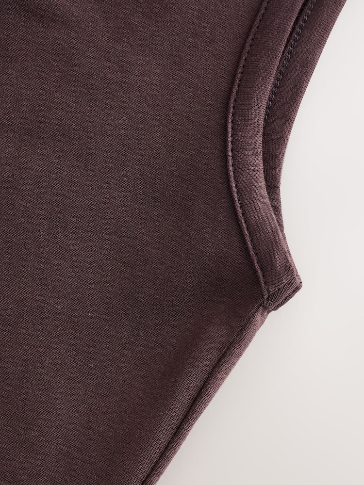 Chocolate Brown Thick Strap Vest - Image 6 of 6