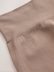 Neutral High Waist Ribbed Cycling Shorts - Image 6 of 7
