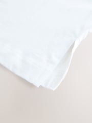 Blanco - Relaxed Boxy Elbow Length Crew Neck 100% Cotton T-Shirt - Imagen 3 de 3