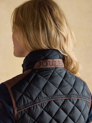 Joules Official Burghley Navy Showerproof Diamond Quilted Gilet - Image 10 of 13