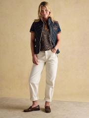 Joules Official Burghley Navy Showerproof Diamond Quilted Gilet - Image 3 of 13