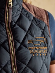 Joules Official Burghley Navy Showerproof Diamond Quilted Gilet - Image 8 of 13