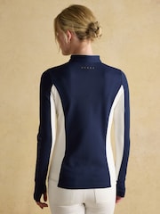 Joules Official Burghley Navy 1/4 Zip Long Sleeve Top - Image 2 of 10