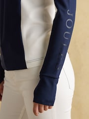 Joules Official Burghley Navy 1/4 Zip Long Sleeve Top - Image 4 of 10