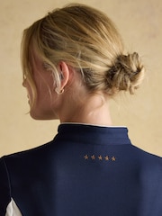 Joules Official Burghley Navy 1/4 Zip Long Sleeve Top - Image 6 of 10
