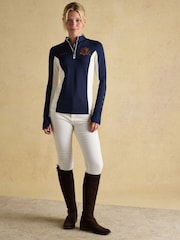 Joules Official Burghley Navy 1/4 Zip Long Sleeve Top - Image 7 of 10