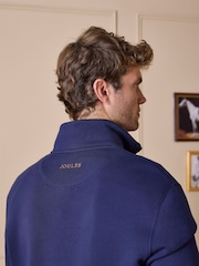 Joules Official Burghley Navy 1/4 Zip Long Sleeve Sweatshirt - Image 3 of 4