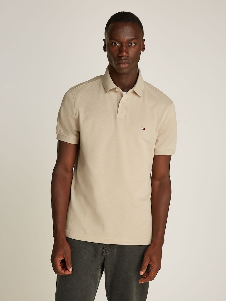 Tommy Hilfiger Natural Regular Fit Stretch 1985 Cotton Polo Shirt - Image 1 of 6