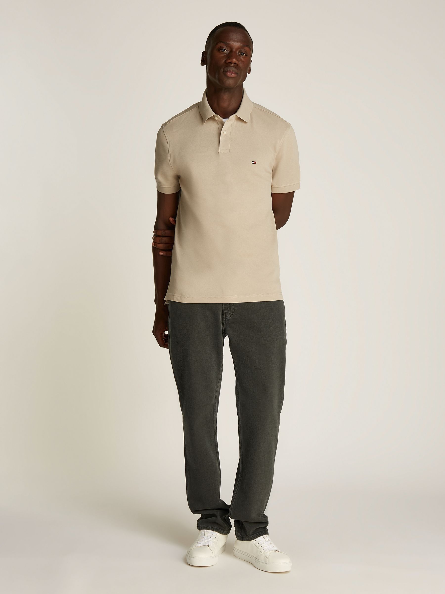 Buy Tommy Hilfiger Natural Regular Fit 1985 Pique Polo Shirt from