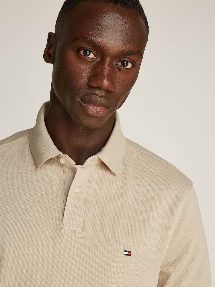 Tommy Hilfiger Natural Regular Fit Stretch 1985 Cotton Polo Shirt - Image 4 of 6