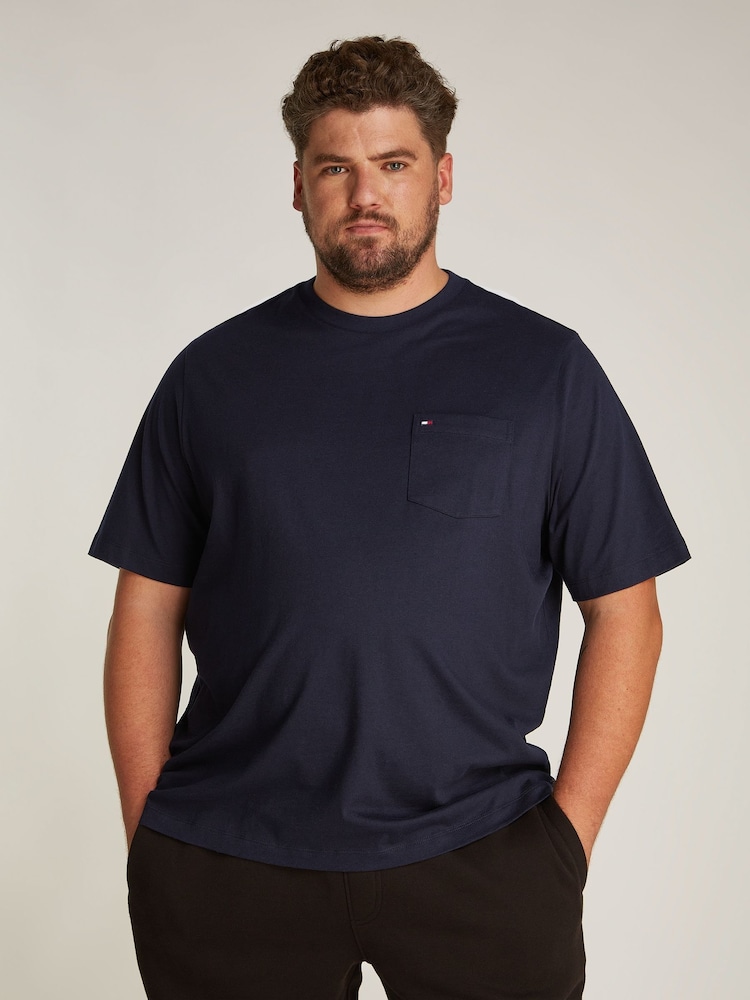 Tommy Hilfiger Blue Plus 100% Cotton Essential Pocket T-Shirt - Image 1 of 6