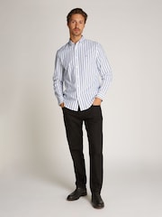 Tommy Hilfiger Regular Fit Flex 100% Cotton Poplin Nautical Stripe Shirt - Imagen 4 de 6
