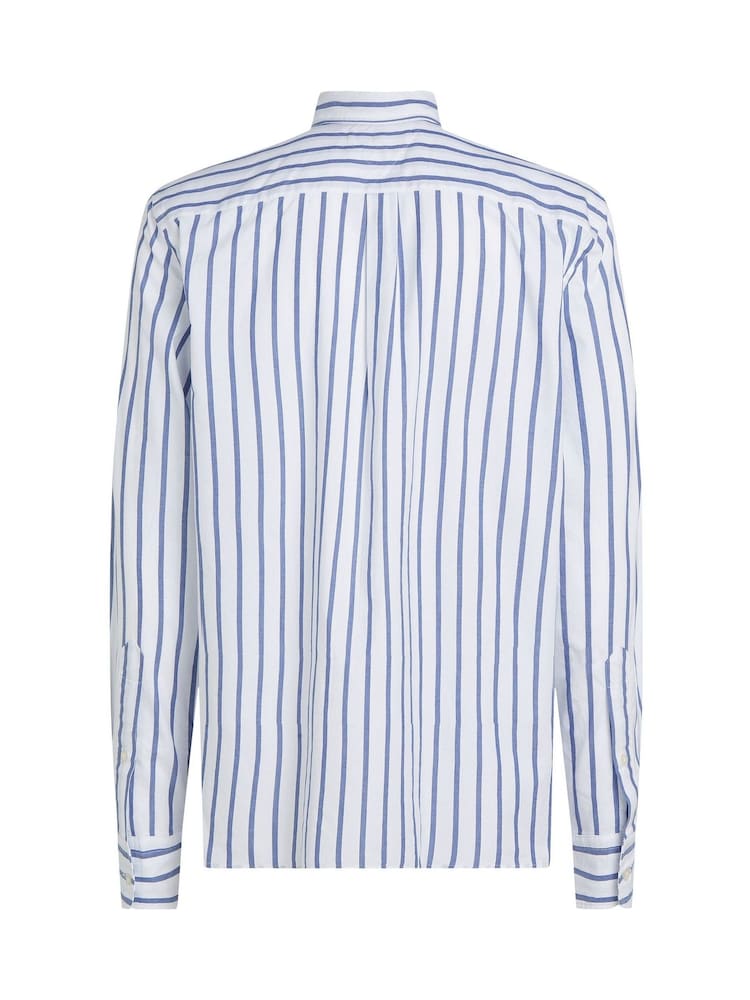 Tommy Hilfiger Regular Fit Flex 100% Cotton Poplin Nautical Stripe Shirt - Imagen 6 de 6