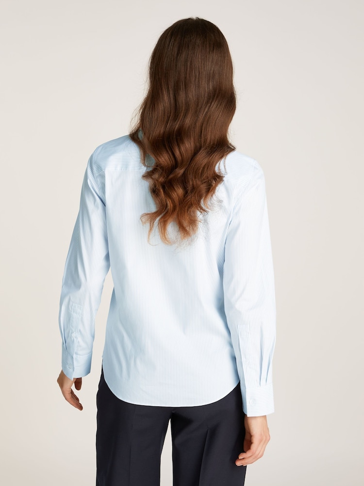 Tommy Hilfiger Blue Regular Fit Essential Poplin Shirt - Image 2 of 6