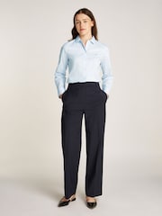 Tommy Hilfiger Blue Regular Fit Essential Poplin Shirt - Image 3 of 6