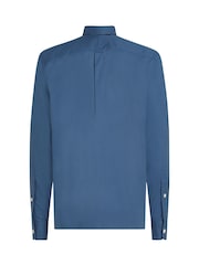Tommy Hilfiger Blue Regular Fit Flex 100% Cotton Poplin Shirt - Image 6 of 6
