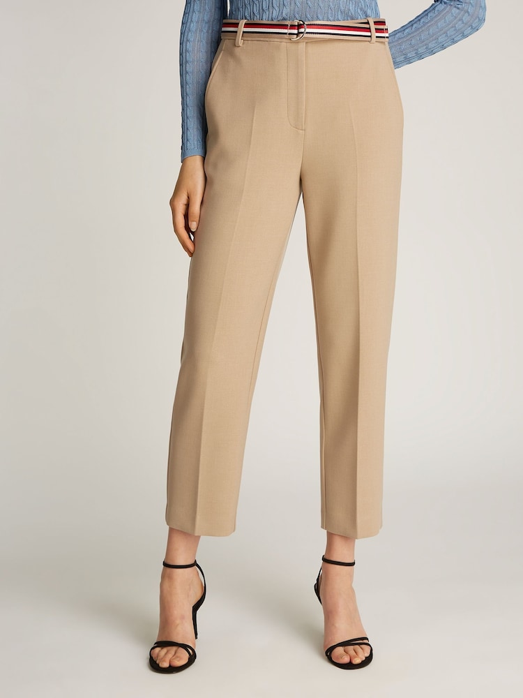 Tommy Hilfiger Brown Slim Straight Trousers - Image 1 of 6