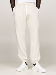 Tommy Hilfiger White Essential Fleece Joggers With Cuffs - Image 1 of 6