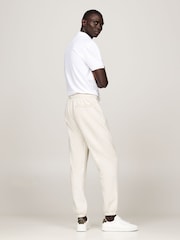 Tommy Hilfiger White Essential Fleece Joggers With Cuffs - Image 3 of 6