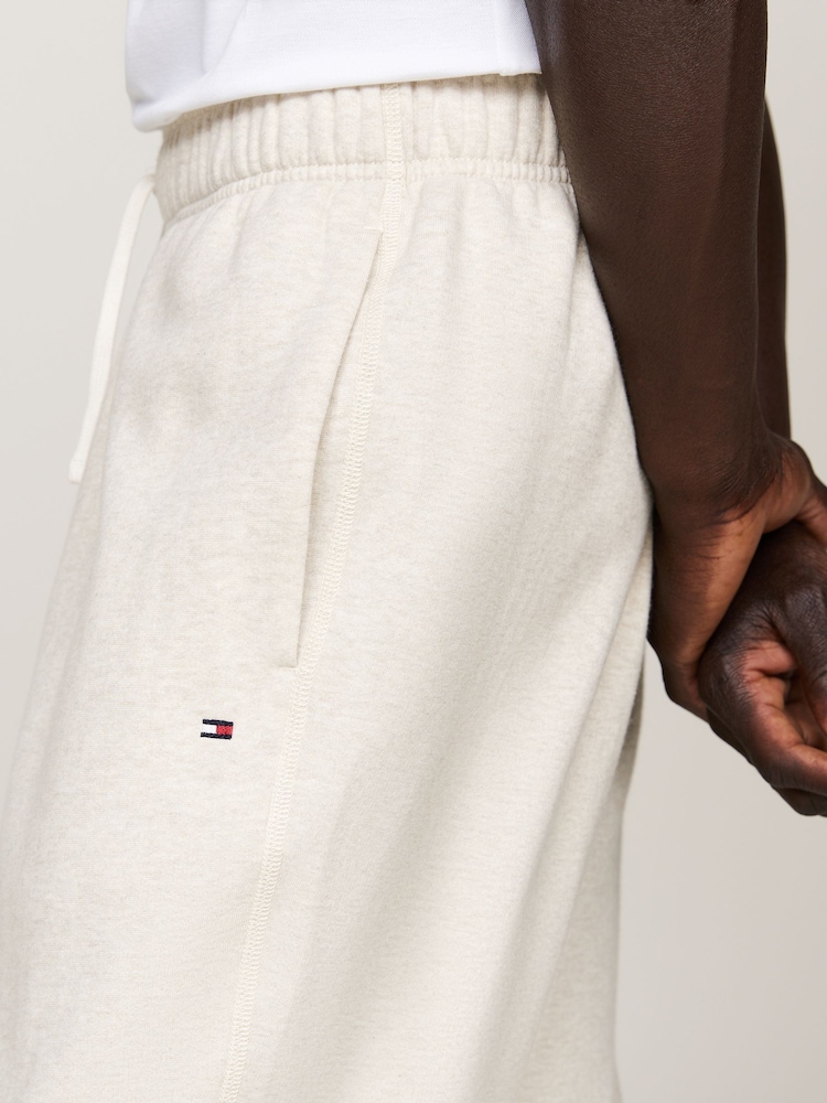 Tommy Hilfiger White Essential Fleece Joggers With Cuffs - Image 4 of 6