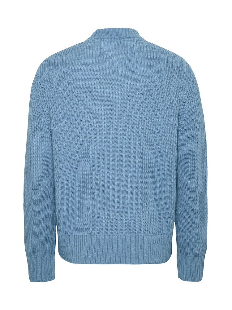 Niebieski - Sweter Tommy Jeans o regularnym kroju z okrągłym dekoltem i naszywką - Image 5 of 7