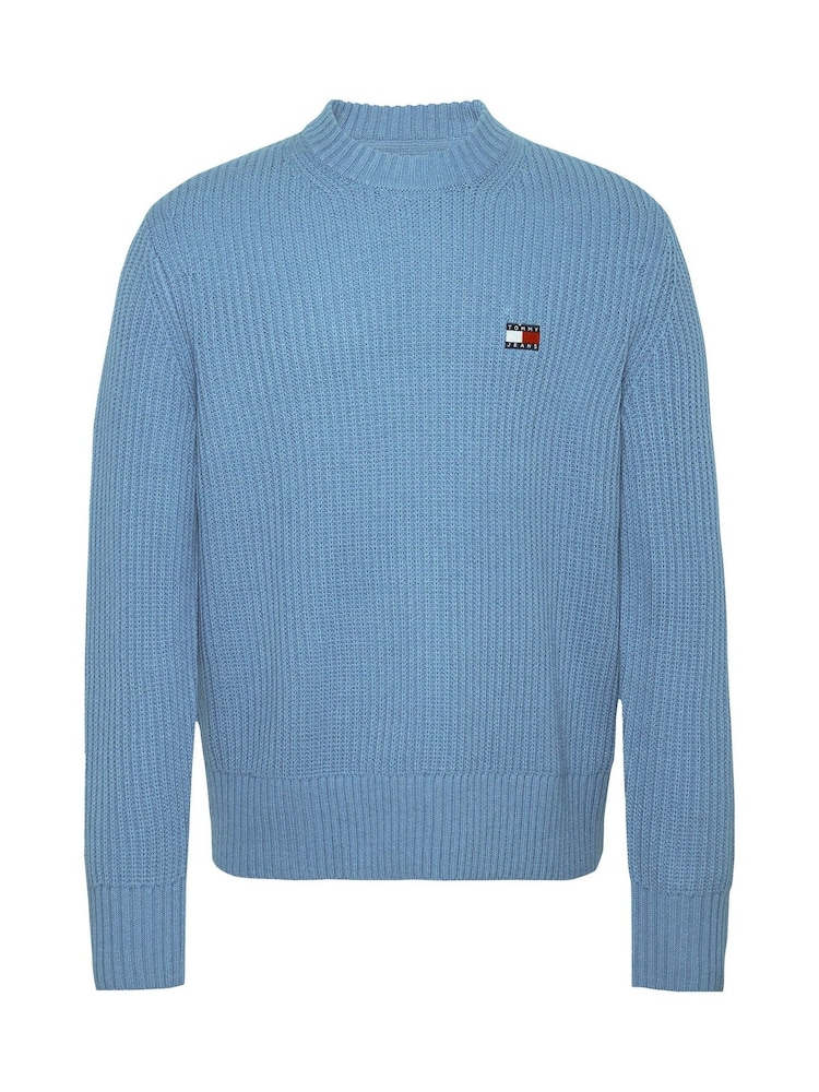 Niebieski - Sweter Tommy Jeans o regularnym kroju z okrągłym dekoltem i naszywką - Image 6 of 7