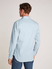 Tommy Hilfiger Blue Slim Flex 100% Cotton Dobby Shirt - Image 2 of 6