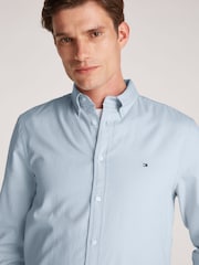 Tommy Hilfiger Blue Slim Flex 100% Cotton Dobby Shirt - Image 3 of 6