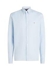 Tommy Hilfiger Blue Slim Flex 100% Cotton Dobby Shirt - Image 5 of 6