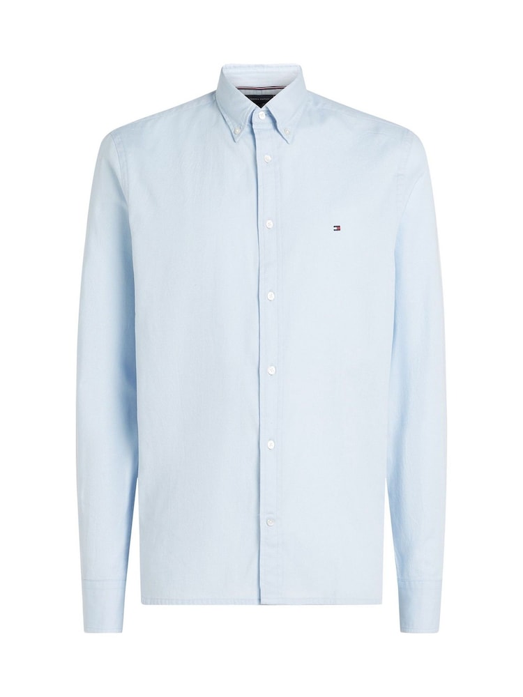 Tommy Hilfiger Blue Flex Slim Fit Dobby Shirt - Image 5 of 6