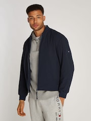 Tommy Hilfiger Blue Relaxed Technical Bomber Jacket - Image 1 of 6